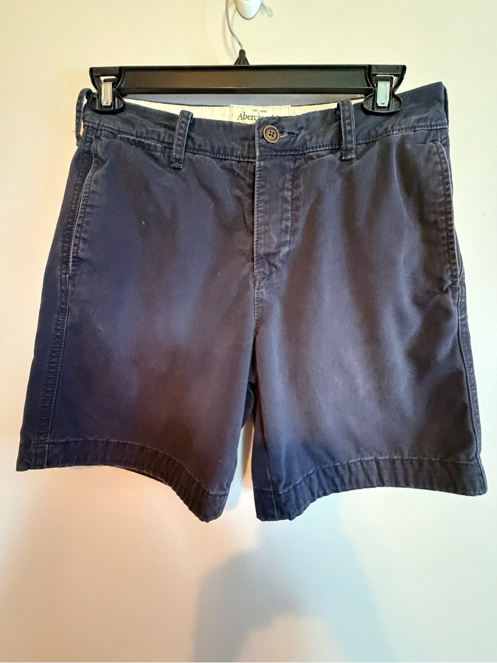 Abercrombie & Fitch Dark Blue Cotton Chino Shorts